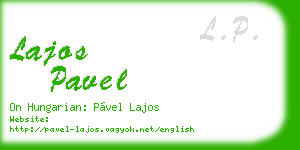 lajos pavel business card